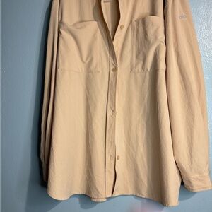ALO Yoga Beige Button-Up Top